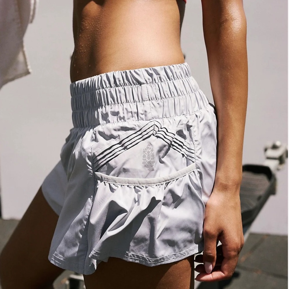 NWOT FP Movement Get Your Flirt On Shorts Arctic Mist Grey Large
